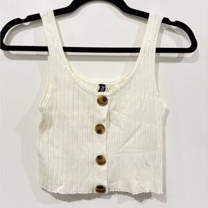 3/$15 H&M Cream Ribbed Crop Tank Top